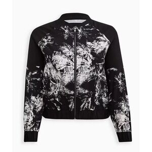 NWT Women's Torrid Lovesick Color Block‎ Bomber Jacket Palms Black 00 M/L 10
